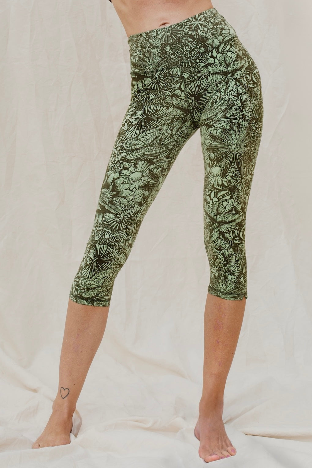 Capri Leggings Pufferfish Grey Black Funky Simplicity Yoga wear Dance Yogakleding Cotton Lycra