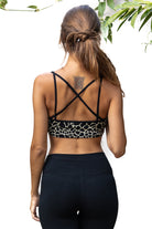 Cross Back Crop Top Cream Black Giraffe Back
