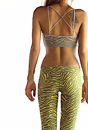 Cross Back Zebra Crop Bra - FUNKY SIMPLICITY