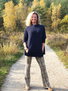 Flared leggings - Snake Cream Brown - FUNKY SIMPLICITY