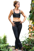 Flared leggings - Snake Black - FUNKY SIMPLICITY