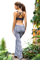 Flared Leggings - Charcoal discharge Leopard - FUNKY SIMPLICITY