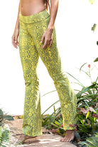 Flared leggings - Snake Yellow Grey - FUNKY SIMPLICITY